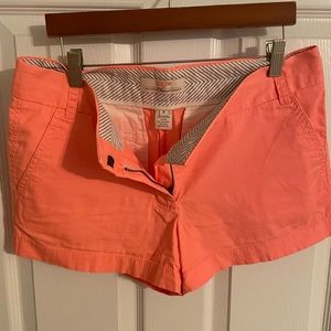 J. Crew classic chino shorts, 3.5 inch, neon rose color